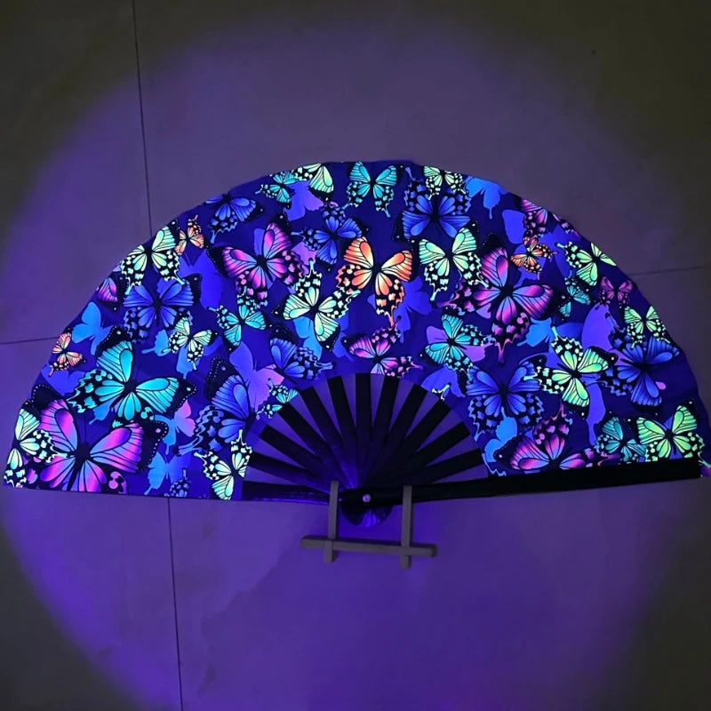 UV Reactive Bamboo Fan