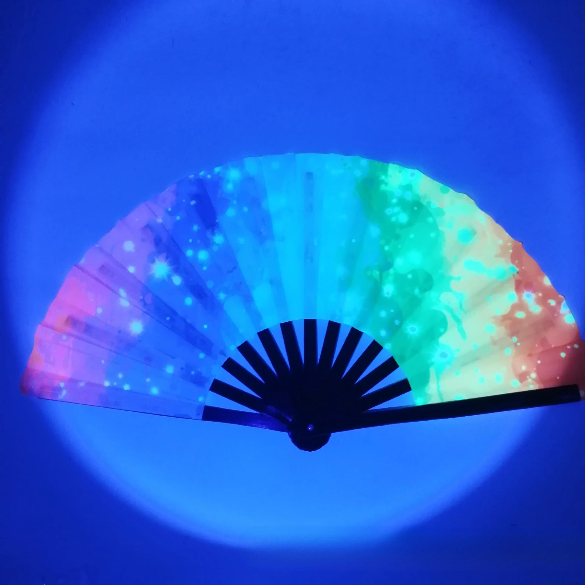 UV Reactive Bamboo Fan