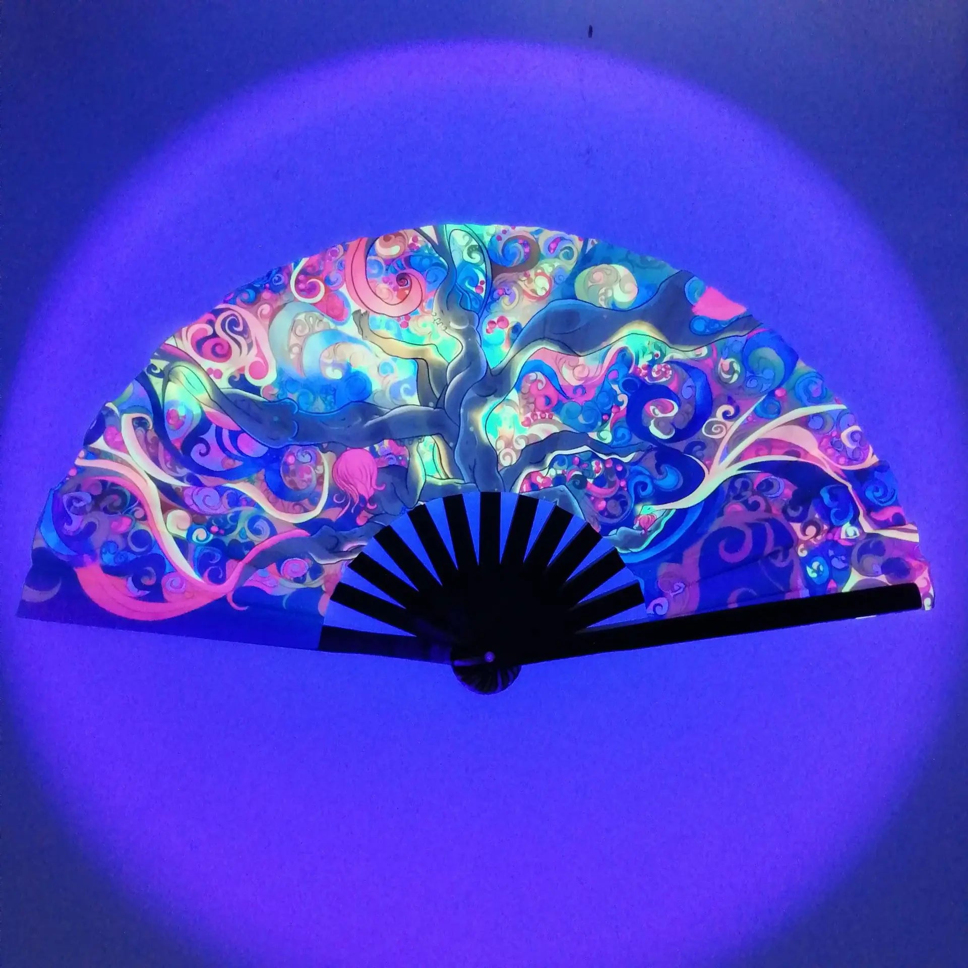 UV Reactive Bamboo Fan