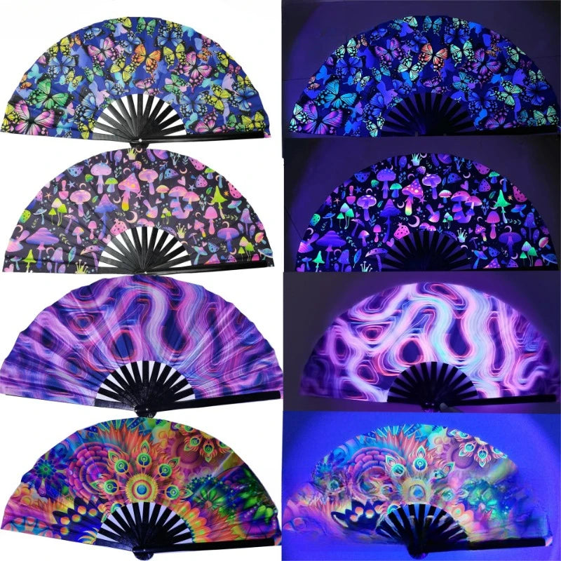 UV Reactive Bamboo Fan
